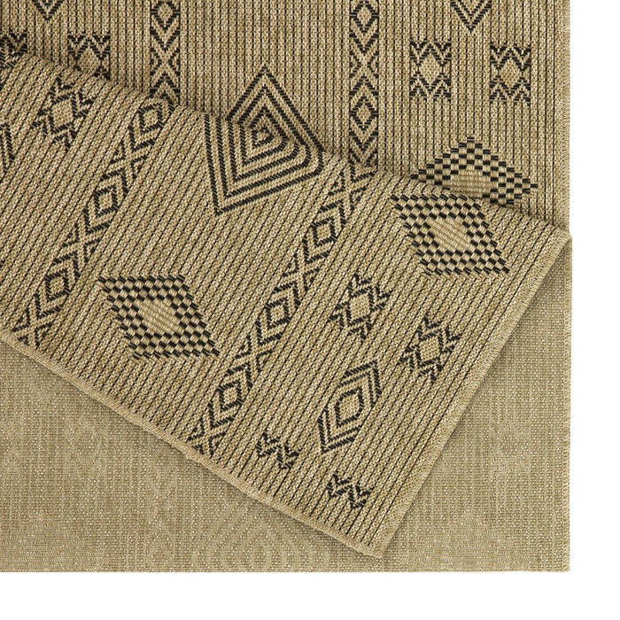 Earth - 5'3" X 7'3" Indoor, Outdoor Area Rug Polypropylene - Jute / Black by Icona Home Decor | Bel Furniture