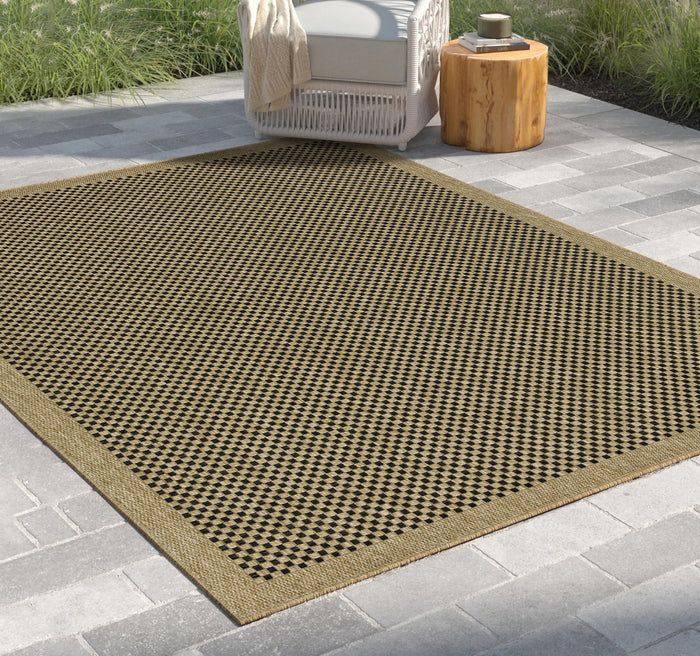 Earth - 5'3" X 7'3" Indoor, Outdoor Area Rug, Polypropylene - Jute / Black - view 3