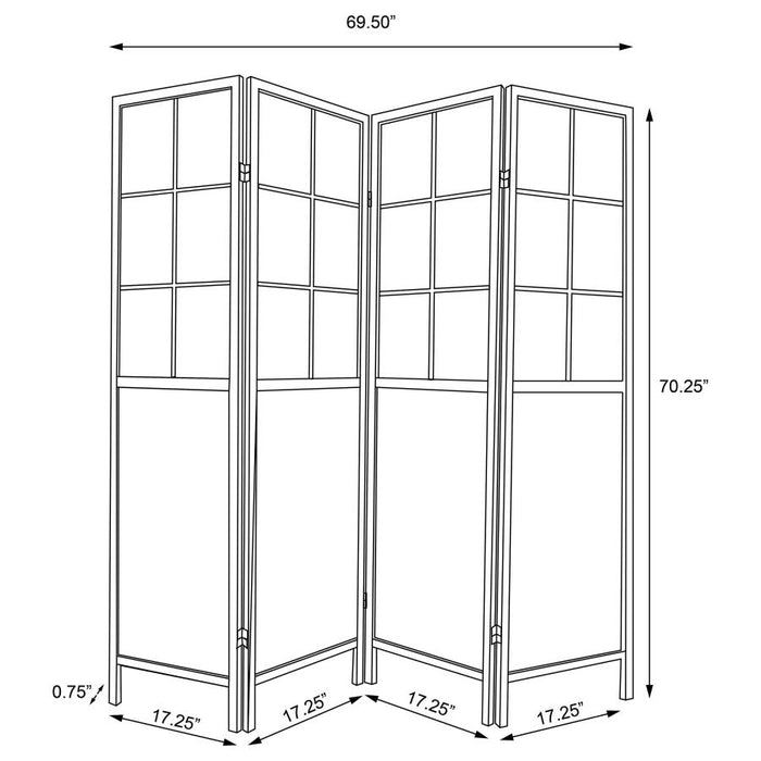 Edwards - 4-Panel Room Divider Folding Shoji Screen - Natural