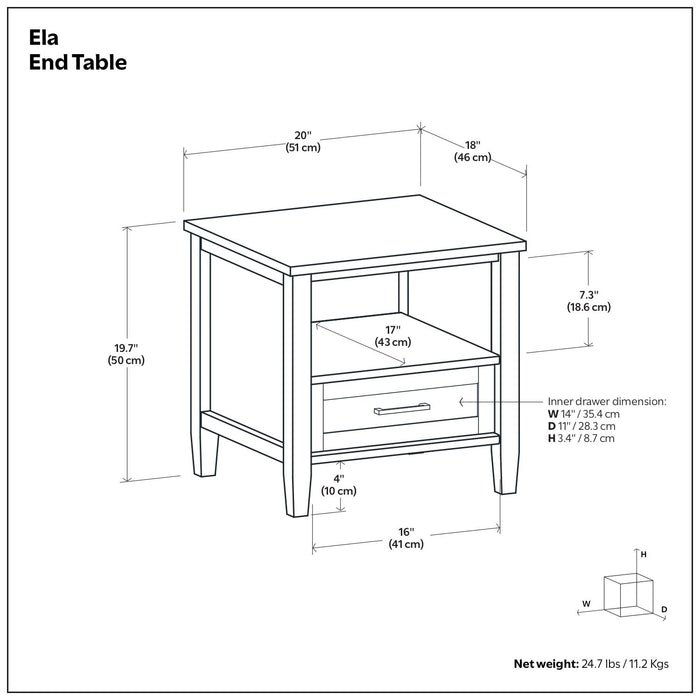 Ela - End Table - Brown - view 5