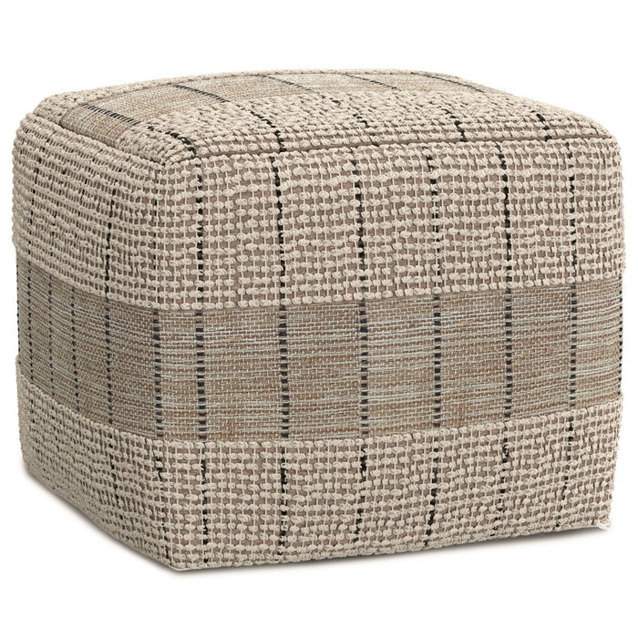Elmer - Square Woven Pouf - Natural / Gray - view 4