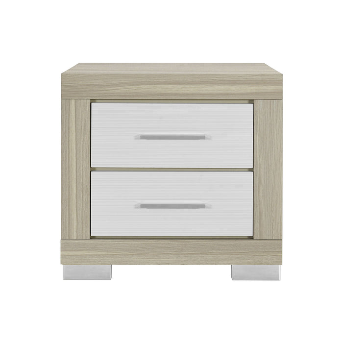 Elsa - 2 Toned Nightstand With Bar Handle And Spacious Drawers - view 2