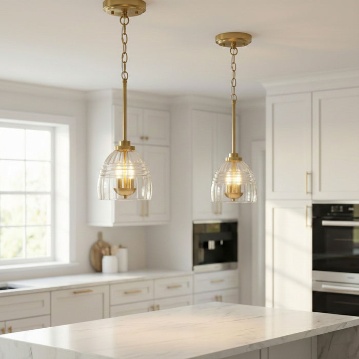 Ember - 3 Candle Lights Chain Pendant - Clear / Gold - view 3