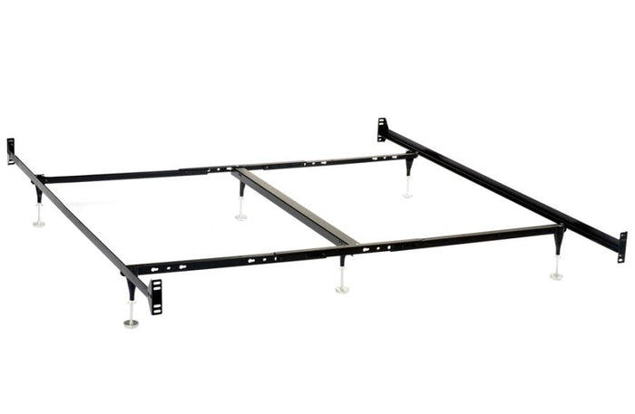 Black metal Esme adjustable bed frame with center support