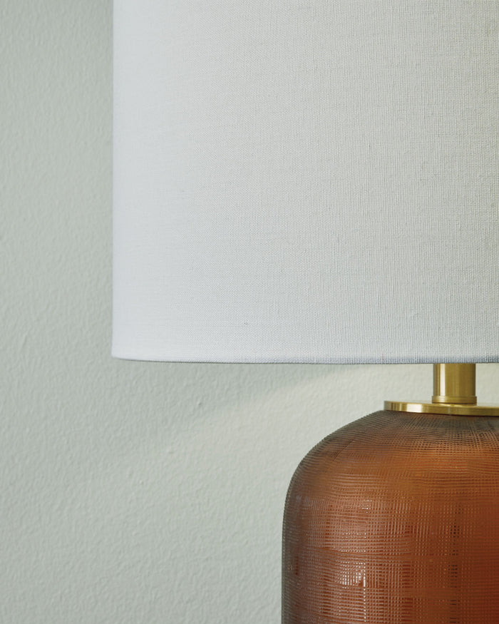 Farberman - Amber - Glass Table Lamp by Signature Design by Ashley® | Bel Furniture
