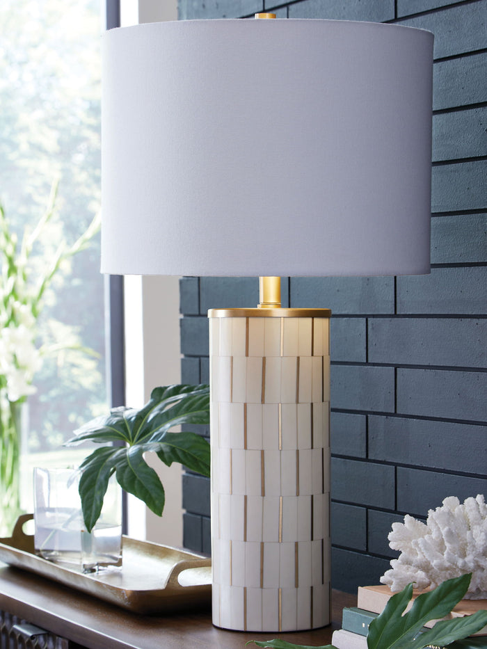 Faridworth - Poly Table Lamp - White / Gold Finish - view 2