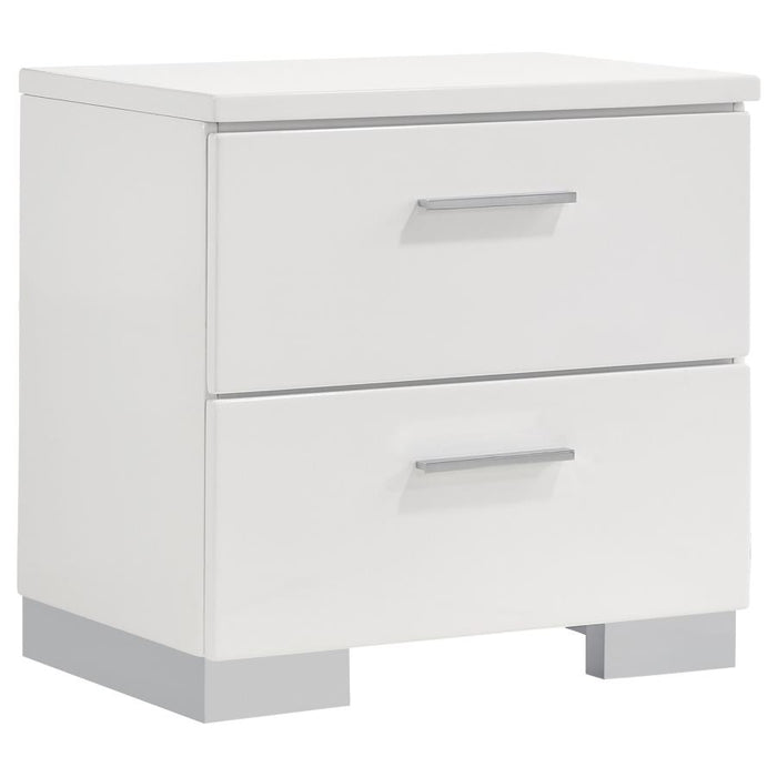 Felicity 2-Drawer Nightstand White High Gloss