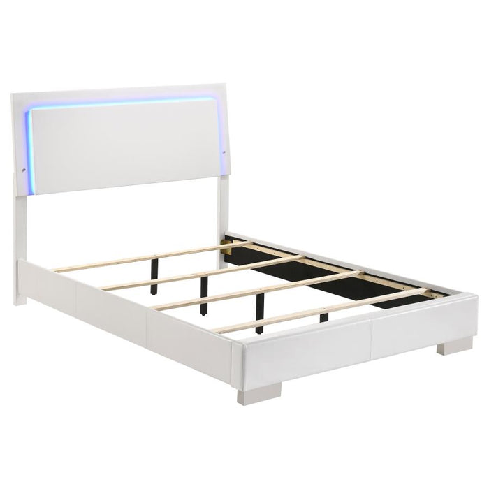 Felicity Wood LED Panel Bed
