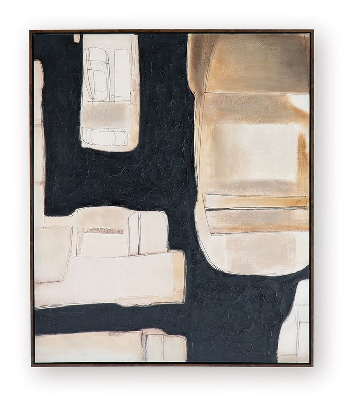 Feyville Wall Art Black and Brown and Cream