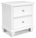 Fortman - White - Two Drawer Night Stand by Signature Design by Ashley® | Bel Furniture