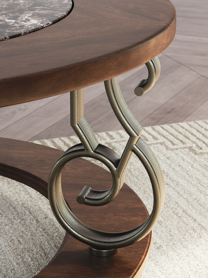 Frallyn - Round Cocktail Table - Dark Brown - view 7