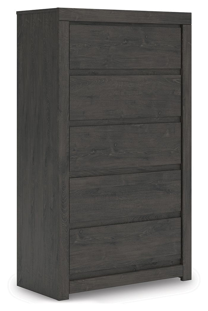 Fraluna - Charcoal - Five Drawer Chest by Signature Design by Ashley® | Bel Furniture