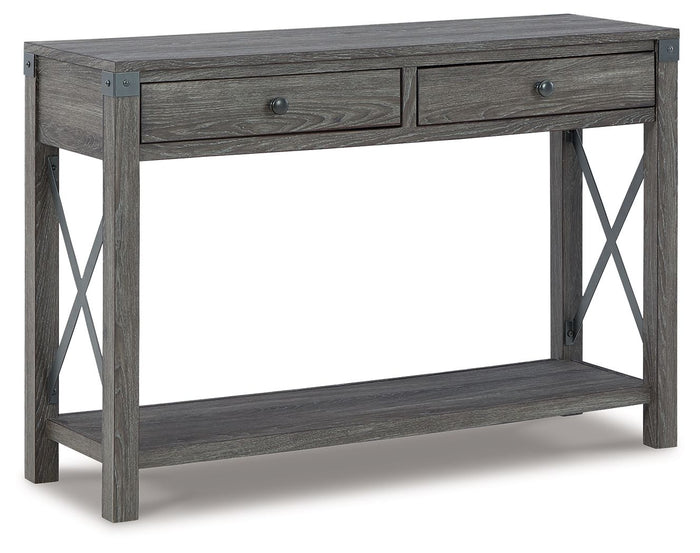 Freedan Console Sofa Table Grayish Brown