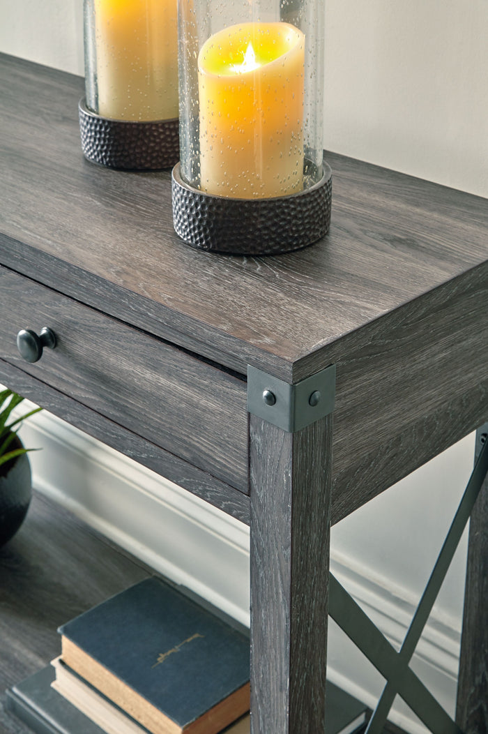 Freedan - Grayish Brown - Console Sofa Table by Signature Design by Ashley® | Bel Furniture