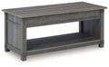 Freedan Rect Lift Top Cocktail Table Grayish Brown