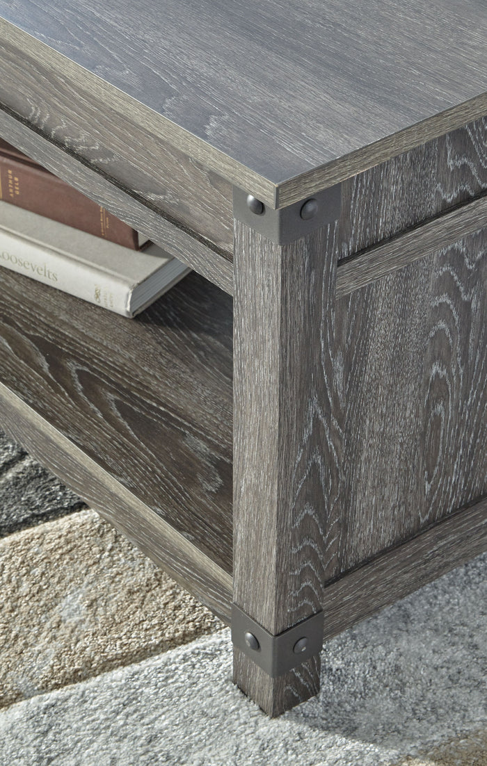 Freedan - Grayish Brown - Rect Lift Top Cocktail Table by Signature Design by Ashley® | Bel Furniture