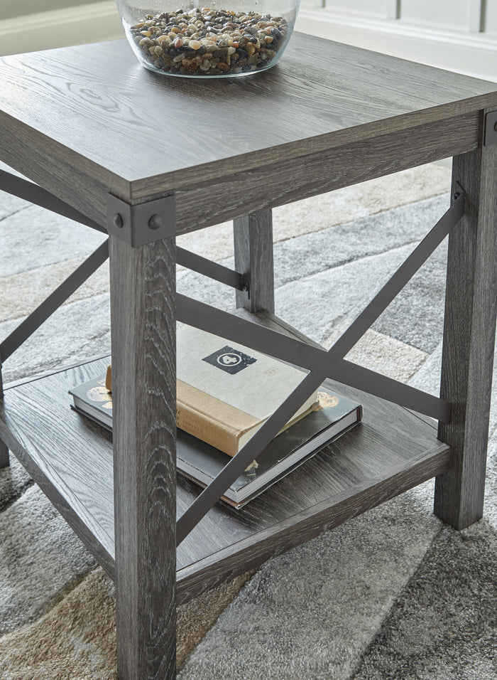 Freedan - Grayish Brown - Square End Table by Signature Design by Ashley® | Bel Furniture
