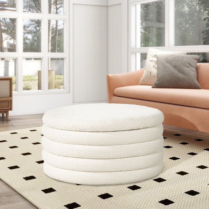 Fuji - Oversized Round Storage Ottoman - view 2