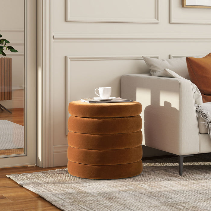 Fuji - Oversized Round Storage Ottoman - view 5