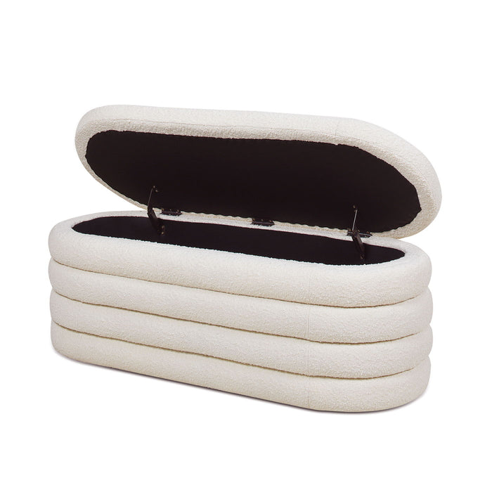 Fuji - Upholstered Oval Storage Bench - view 4