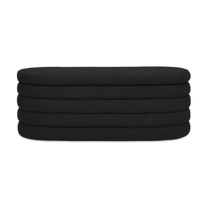 Fuji - Upholstered Oval Storage Bench by Jennifer Taylor Home | Bel Furniture