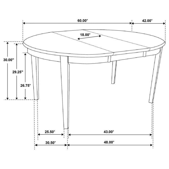 Gabriel - Oval Extension Leaf Dining Table - Cappuccino