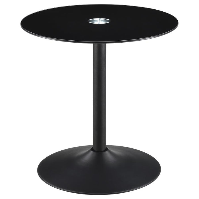 Ganso Round Metal Coffee Table With Tempered Glass Top