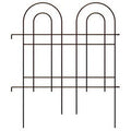 Garden Fence, Double Arch, Oil-Rubbed Bronze Steel, 36 x 42-In.