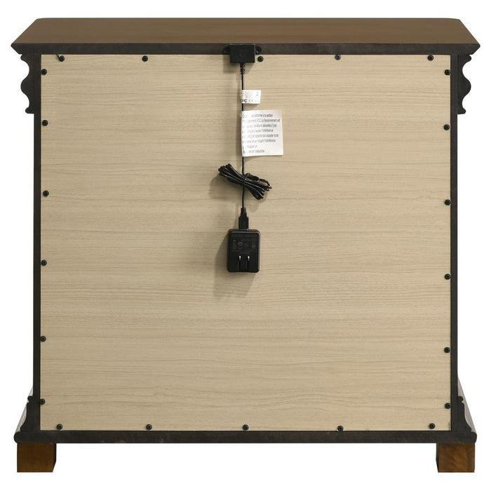 Garland - 3-Drawer Nightstand Bedside Table - Brown Cherry