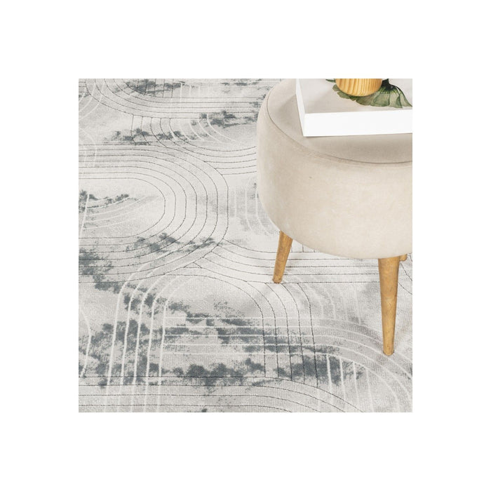 Geometrix - 5'3" X 7'3" Area Rug / Geometric 3D Effect - Ivory / Gray - view 4