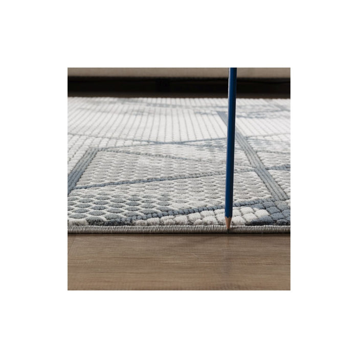 Geometrix - 5'3" X 7'3" Area Rug & Geometric, 3D Effect - Ivory / Gray - view 4