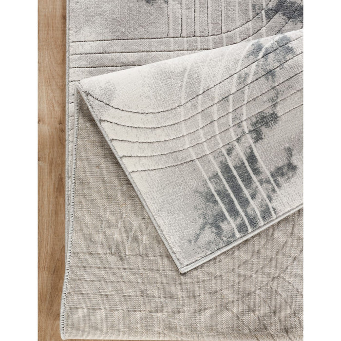 Geometrix - 5'3" X 7'3" Area Rug / Geometric 3D Effect - Ivory / Gray - view 5