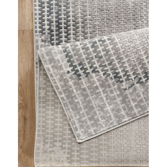 Geometrix - 5'3" X 7'3" Area Rug, Geometric 3D Effect - Ivory / Gray - view 6
