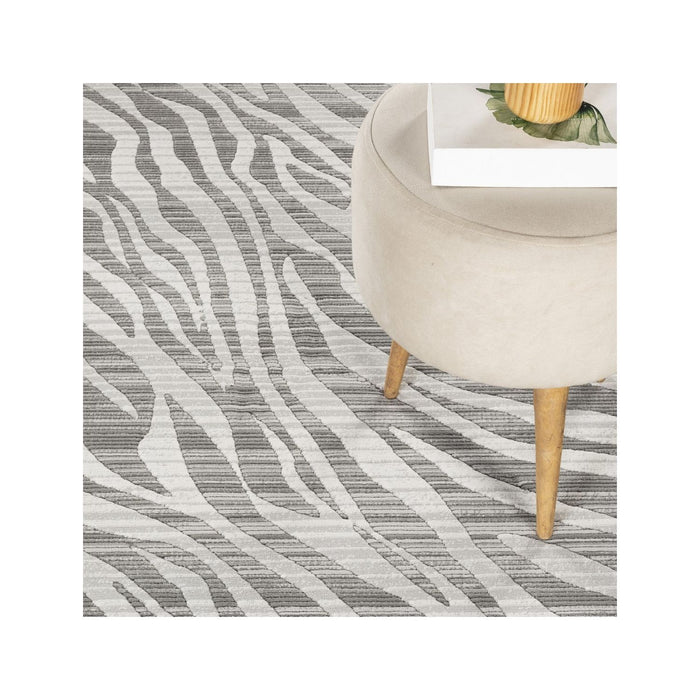 Geometrix - 5'3" X 7'3" Area Rug Geometric & 3D Effect - Ivory / Gray - view 6