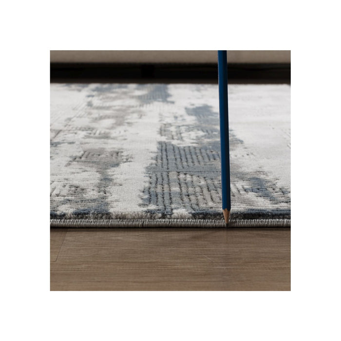 Geometrix - 5'3" X 7'3" Area Rug With Geometric 3D Effect - Gray / Ivory - view 3