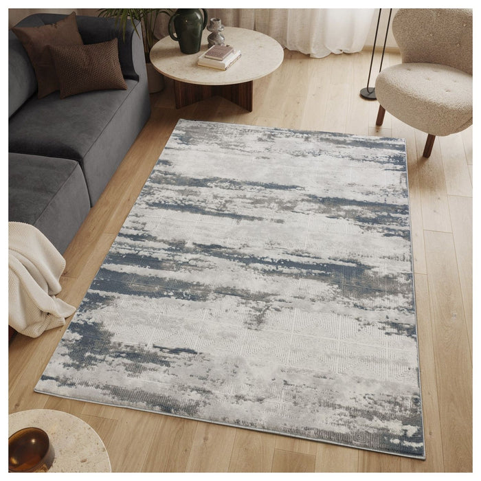 Geometrix - 5'3" X 7'3" Area Rug With Geometric 3D Effect - Gray / Ivory - view 6