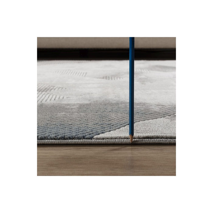Geometrix - 5'3" X 7'3" Area Rug With Geometric 3D Effect - Ivory / Gray - view 3