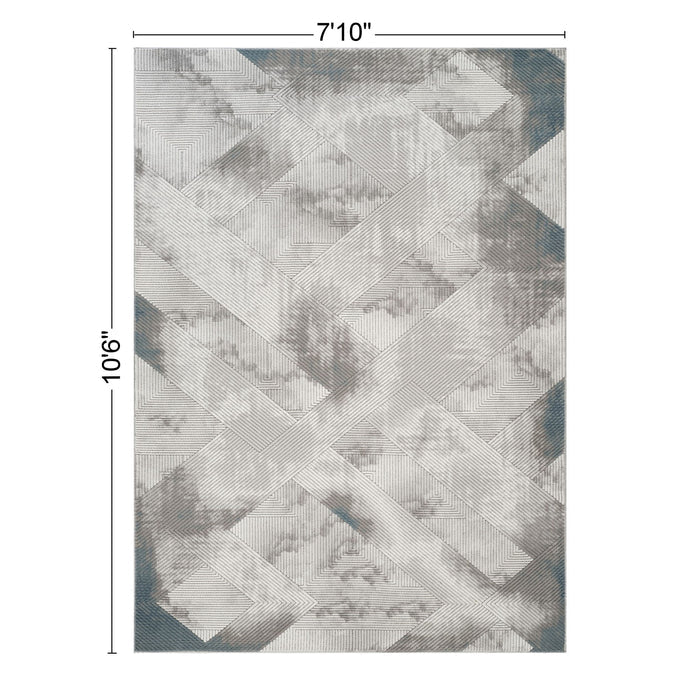 Geometrix - 5'3" X 7'3" Area Rug With Geometric 3D Effect - Ivory / Gray - view 6