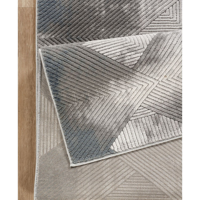 Geometrix - 5'3" X 7'3" Area Rug With Geometric 3D Effect - Ivory / Gray - view 7