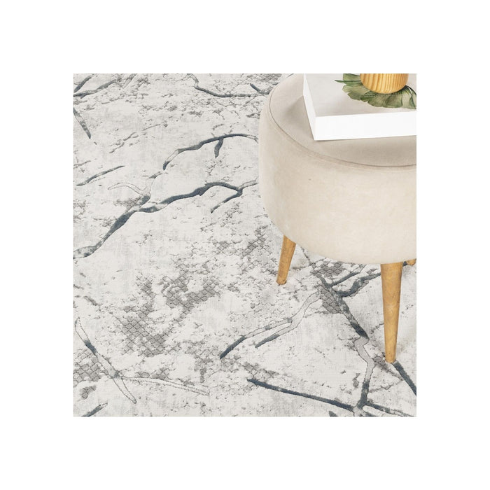 Geometrix - 7'10" X 10'6" Area Rug, Geometric 3D Effect - Ivory / Gray - view 3