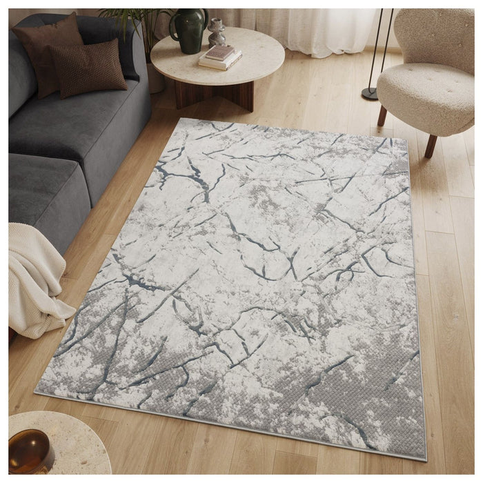 Geometrix - 7'10" X 10'6" Area Rug, Geometric 3D Effect - Ivory / Gray - view 5