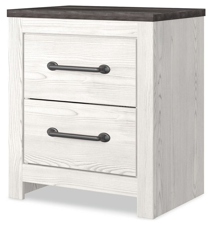 Gerridan - Two Drawer Night Stand - White / Gray - view 4