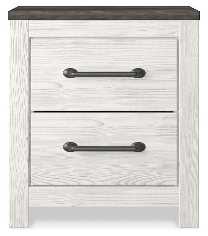 Gerridan - Two Drawer Night Stand - White / Gray - view 7