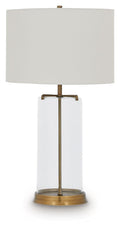 Gizeh Glass Table Lamp Clear and Gold Finish