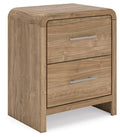 Gramburg Two Drawer Night Stand Warm Natural Brown