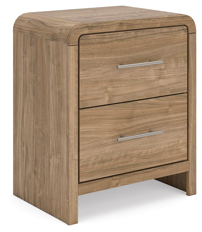 Gramburg Two Drawer Night Stand Warm Natural Brown