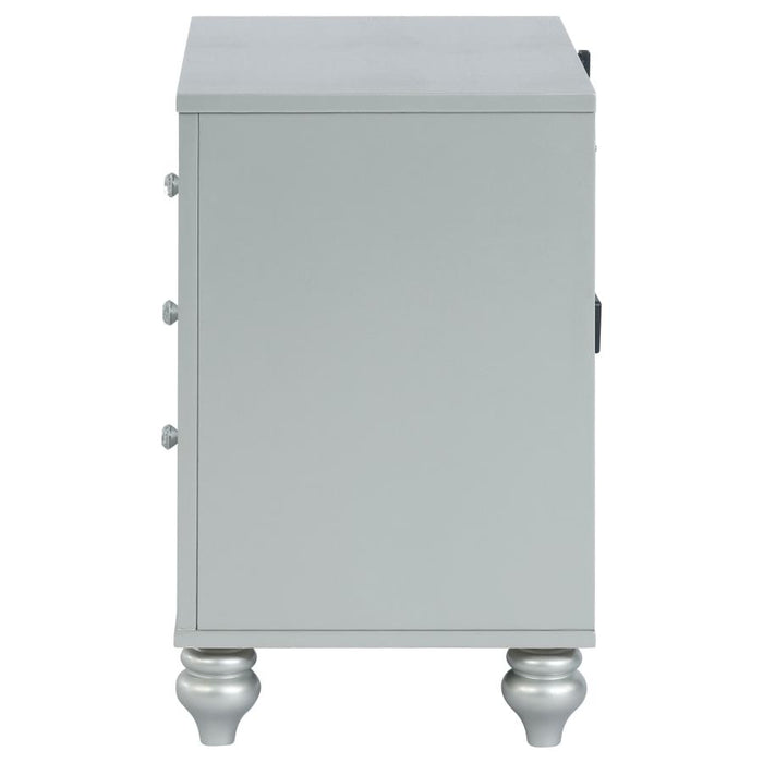 Gunnison - 2-Drawer Nightstand - Silver Metallic
