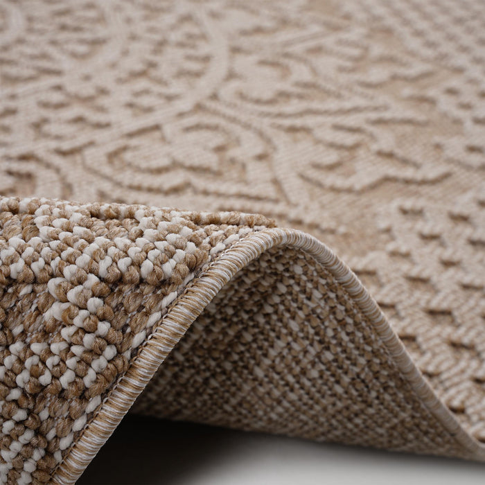 Guros - 6' X 9' Medallion Indoor / Outdoor Area Rug - Beige - view 7