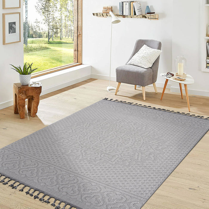Guros - 8' X 10' Medallion Indoor / Outdoor Area Rug - White / Ivory - view 2