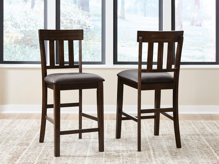 Haddigan - Upholstered Barstool (Set of 2) - Dark Brown - view 3